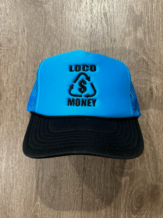 Loco Money Carolina Blue & Black Foam Trucker Hat