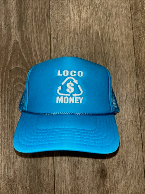 Loco Money Teal Blue Foam Trucker Hat