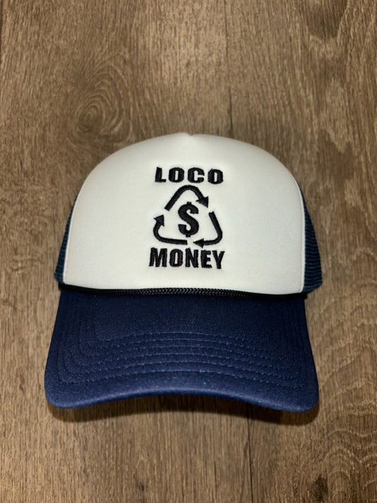 Loco Money Midnight Blue & White Foam Trucker Hat