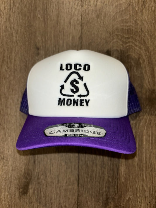 Loco Money Purple & White Foam Trucker Hat