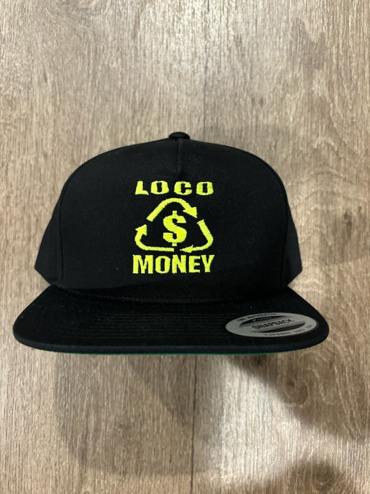 Loco Money Lime Green & Black Snapback Hat
